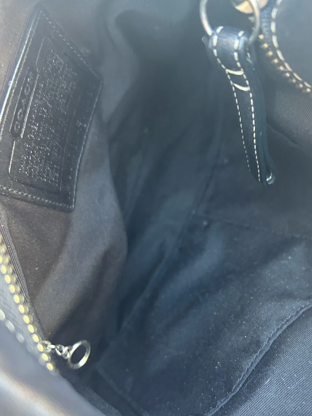 Vintage Y2K Coach Hamptons Black Leather Shoulder Bag